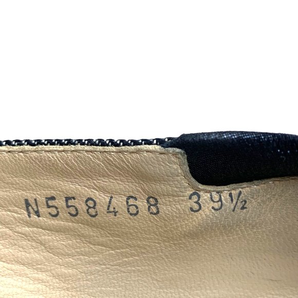 AGL Atilio Giusti Leombruni Denim with  Patent Leather Cap Toe Flats - Picture 2 of 9